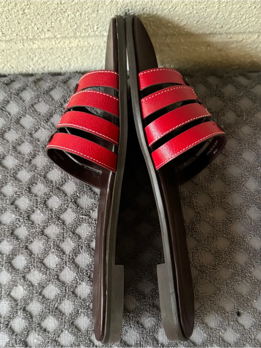 Tory Burch Ines Slide Toucan Red Leather Size 10.5